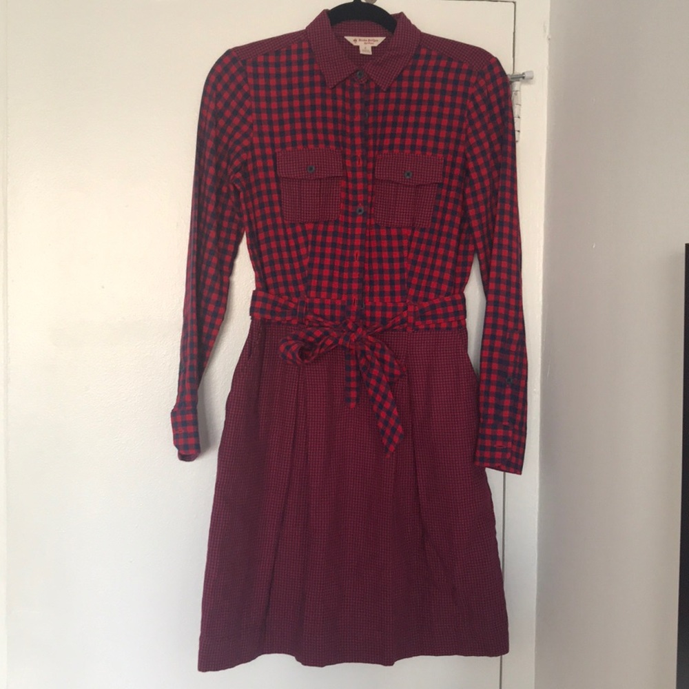 Brooks brothers red fleece dress